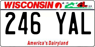 WI license plate 246YAL