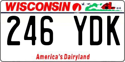 WI license plate 246YDK