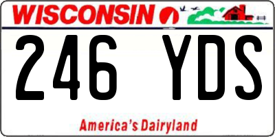 WI license plate 246YDS