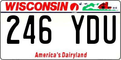 WI license plate 246YDU
