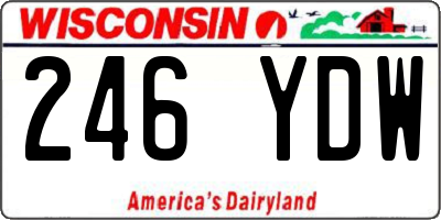 WI license plate 246YDW