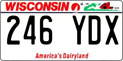 WI license plate 246YDX