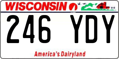 WI license plate 246YDY