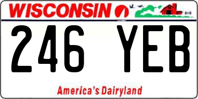 WI license plate 246YEB