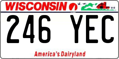 WI license plate 246YEC