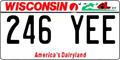 WI license plate 246YEE