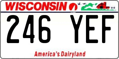 WI license plate 246YEF