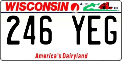 WI license plate 246YEG