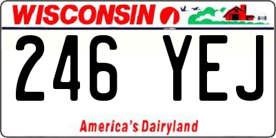 WI license plate 246YEJ