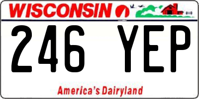 WI license plate 246YEP