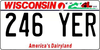 WI license plate 246YER