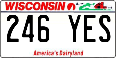 WI license plate 246YES