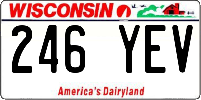 WI license plate 246YEV