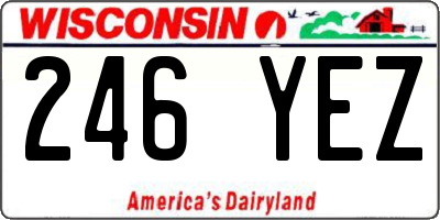WI license plate 246YEZ
