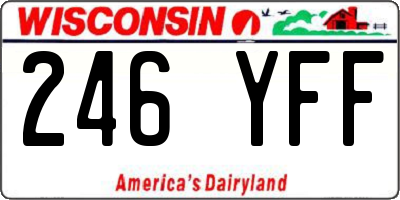 WI license plate 246YFF
