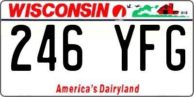 WI license plate 246YFG