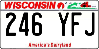 WI license plate 246YFJ