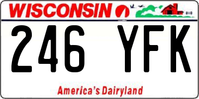 WI license plate 246YFK
