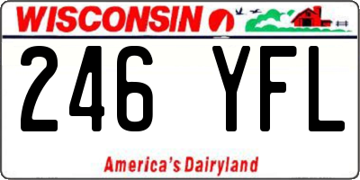 WI license plate 246YFL