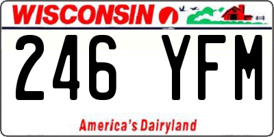 WI license plate 246YFM