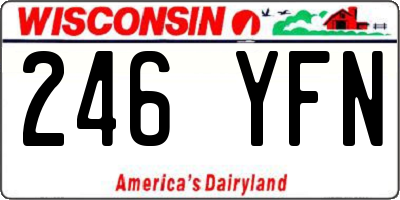 WI license plate 246YFN