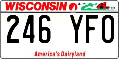 WI license plate 246YFO