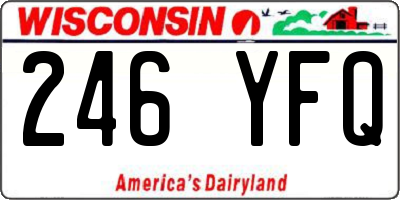 WI license plate 246YFQ