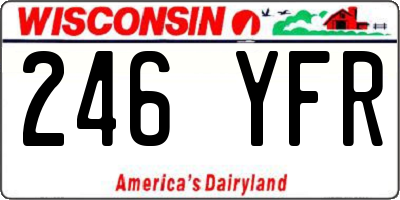 WI license plate 246YFR