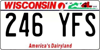 WI license plate 246YFS