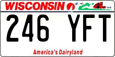 WI license plate 246YFT