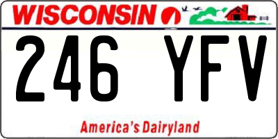 WI license plate 246YFV