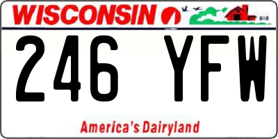 WI license plate 246YFW