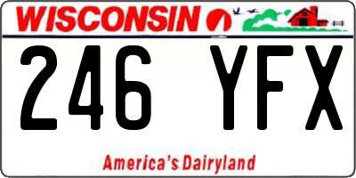 WI license plate 246YFX