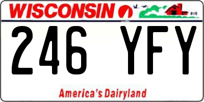 WI license plate 246YFY