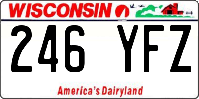 WI license plate 246YFZ