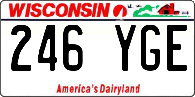WI license plate 246YGE