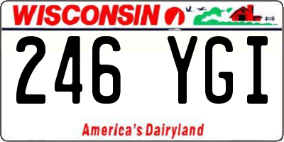 WI license plate 246YGI