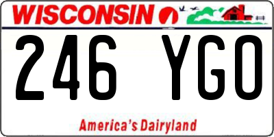 WI license plate 246YGO