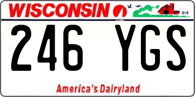 WI license plate 246YGS