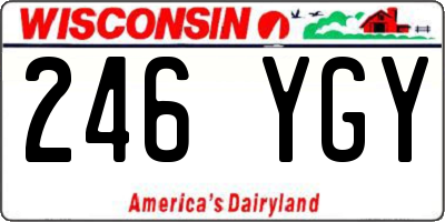 WI license plate 246YGY