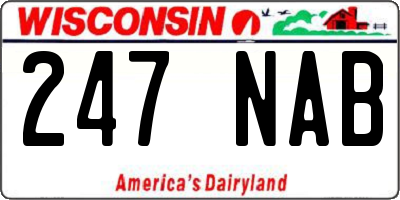 WI license plate 247NAB