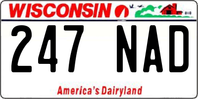 WI license plate 247NAD