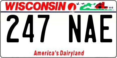 WI license plate 247NAE