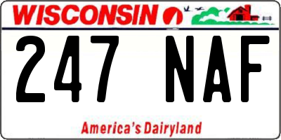 WI license plate 247NAF