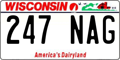 WI license plate 247NAG