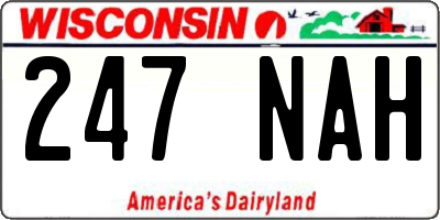 WI license plate 247NAH
