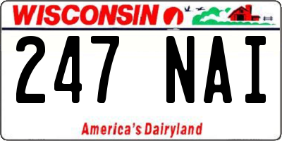 WI license plate 247NAI