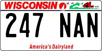 WI license plate 247NAN