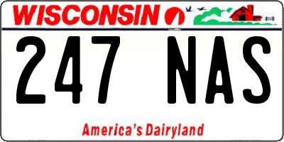 WI license plate 247NAS