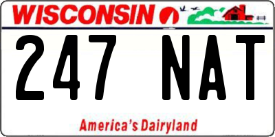 WI license plate 247NAT
